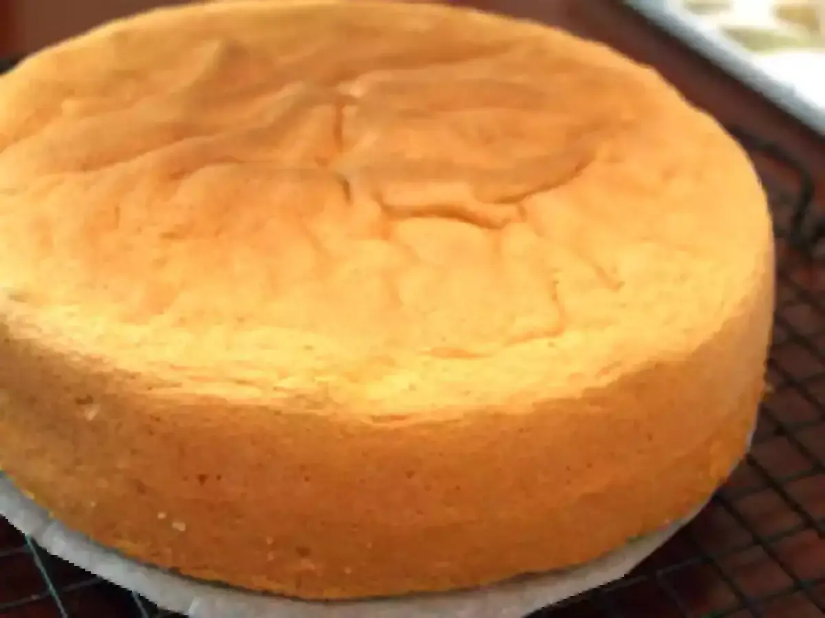 Un biscuit pour fond de gâteau facile, doré et moelleux, prêt à être garni.